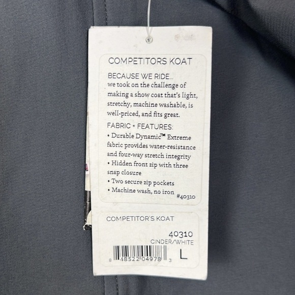 NWT KERRITS Stretch “Competitors Koat” Jacket Coat Large Cinder Gray Equestrian - Picture 7 of 12